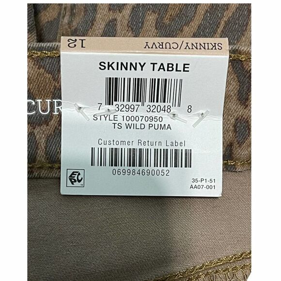 Style & Co Wild Puma Skinny Jeans Curvy Mid Rise Tummy Control Animal Print 12 - Picture 3 of 15